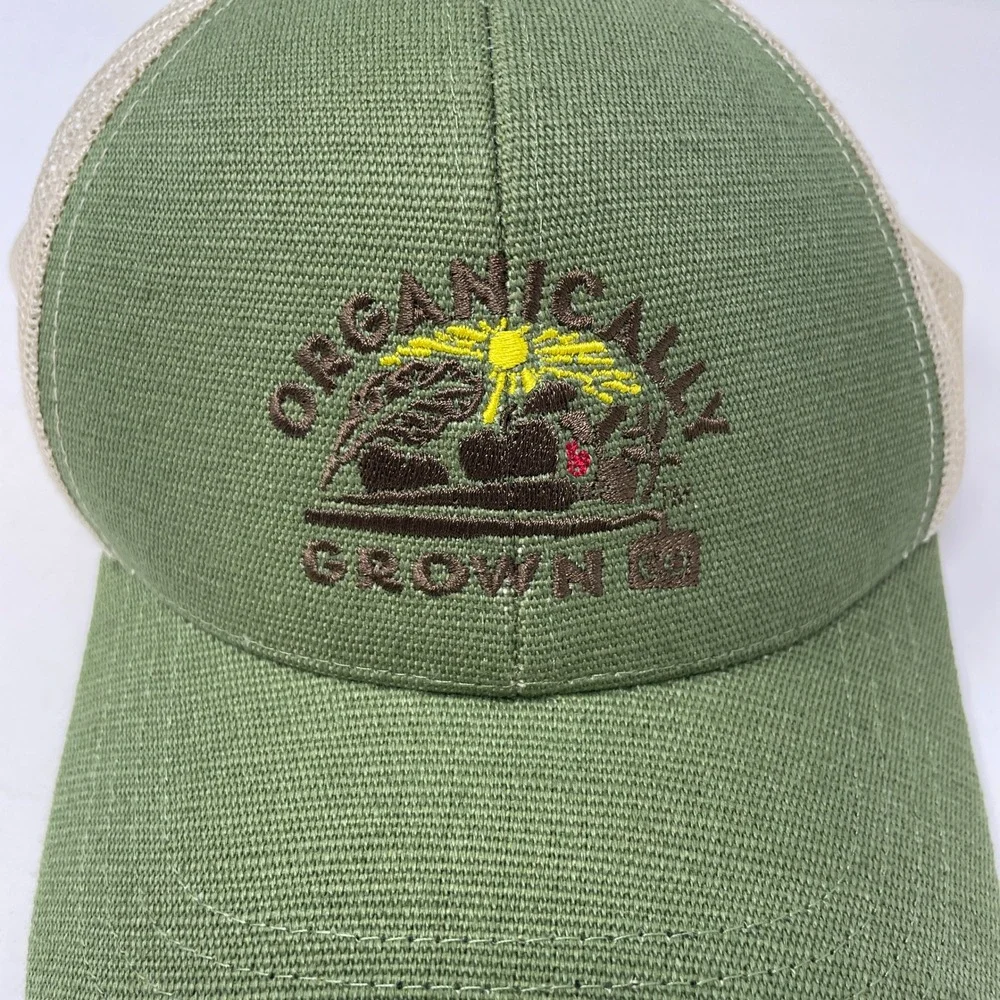 econscious Organically Grown Hemp Blend Trucker Hat Green Cream Snapback Eco Cap